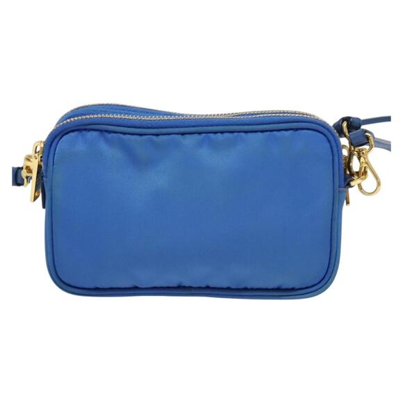 PRADA Shoulder Bag Nylon Gold Blue - Picture 3 of 12